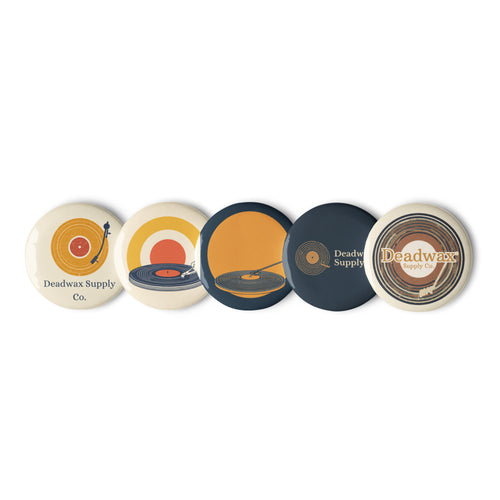 Deadwax Enamel Pin – vinyl record and tonearm hard enamel pin
