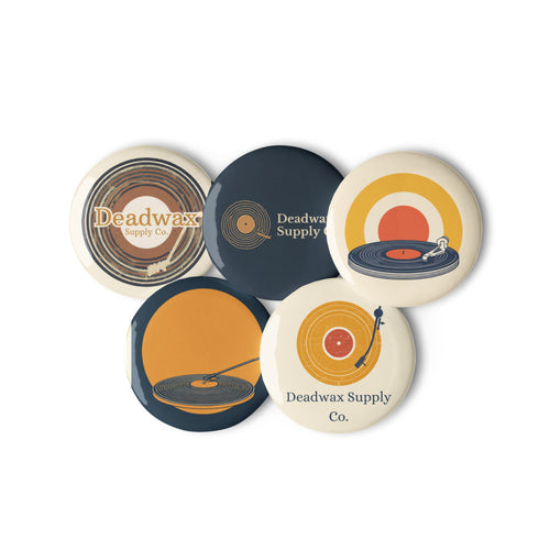 Deadwax Enamel Pin – vinyl record and tonearm hard enamel pin