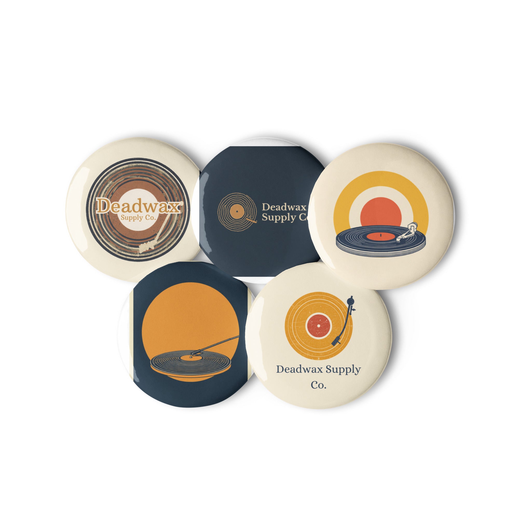 Deadwax Enamel Pin – vinyl record and tonearm hard enamel pin