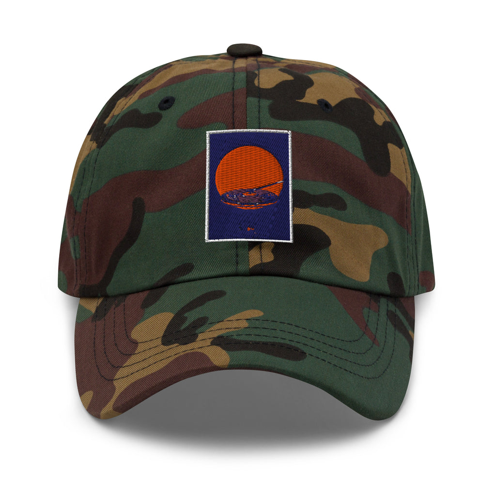 Deadwax Crate Digger Cap in green camo – embroidered vinyl record collector cap