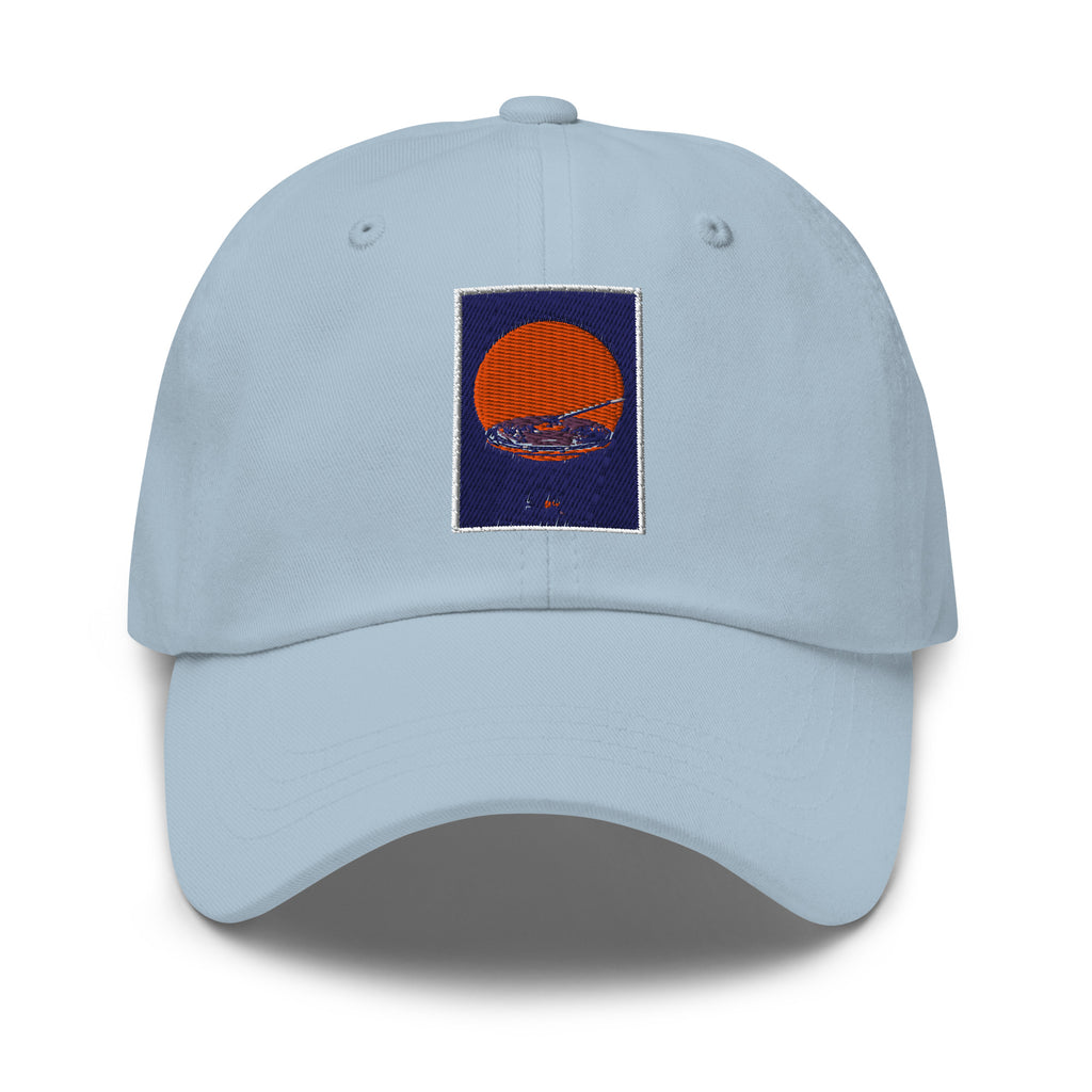 Deadwax Crate Digger Cap in light blue – embroidered vinyl record collector cap
