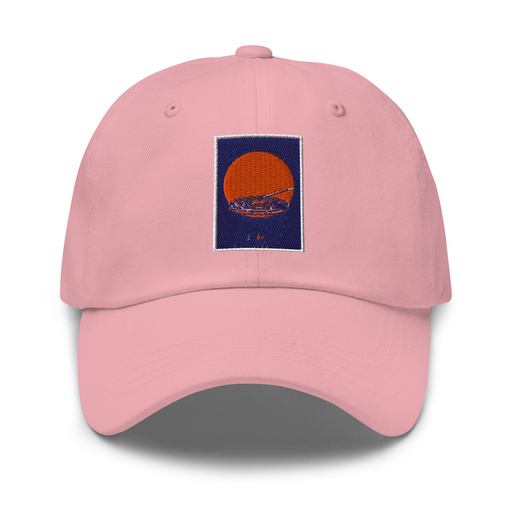 Deadwax Crate Digger Cap in pink – embroidered vinyl record collector cap