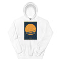 Deadwax Tonearm Hoodie in white – vinyl record collector hoodie with tonearm and record logo